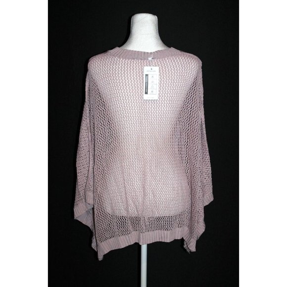 Jollycode Women's Crochet Shrug Cable Knit Hi-Lo Hem Lilac Purple Large NEW - Picture 2 of 2